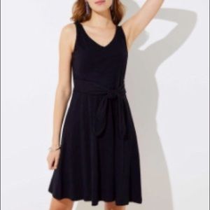 LOFT Tie Waist Pocket Dress in Black